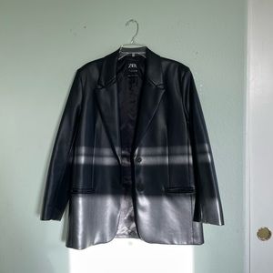 Oversized faux leather blazer ZARA